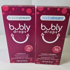 2-Pack SodaStream bubly Drops Raspberry Unsweetened Flavor Essence 1.36 fl oz
